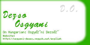 dezso osgyani business card